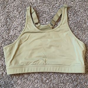 Cutout back mono b sports bra with adjustable straps
